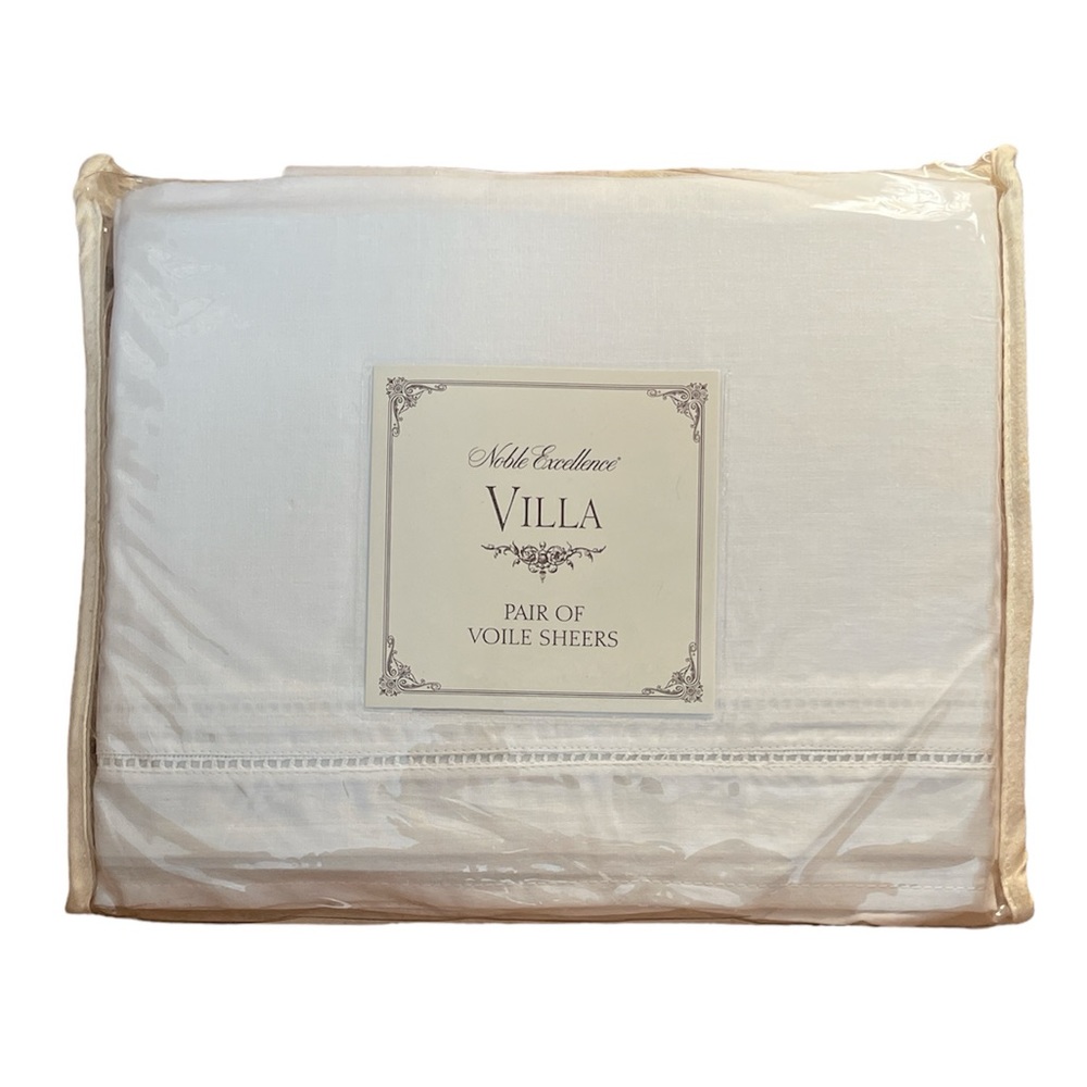 Noble Excellence Villa Pair of Voile Sheers 42” x 84” w/ 2” Header 100% Cotton